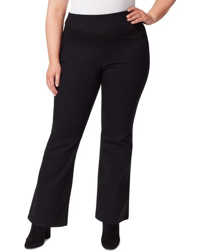 Jessica Simpson Trendy Plus Size Pull-on Flare Jeans - Black