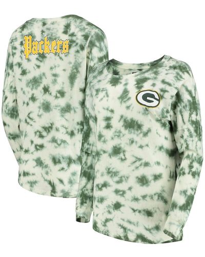 KTZ Bay Packers Tie-dye Long Sleeve T-shirt - Green