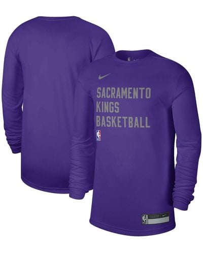 Nike And Sacramento Kings 2023/24 Legend On-court Practice Long Sleeve T-shirt - Purple
