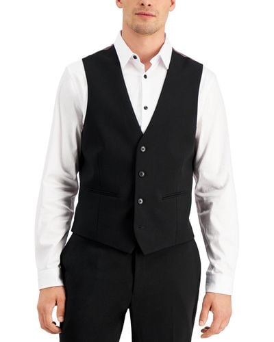 INC International Concepts Slim-fit Black Solid Suit Vest