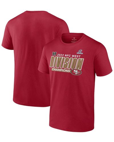 Fanatics San Francisco 49ers 2022 Nfc West Division Champions Big And Tall Divide And Conquer T-shirt - Red