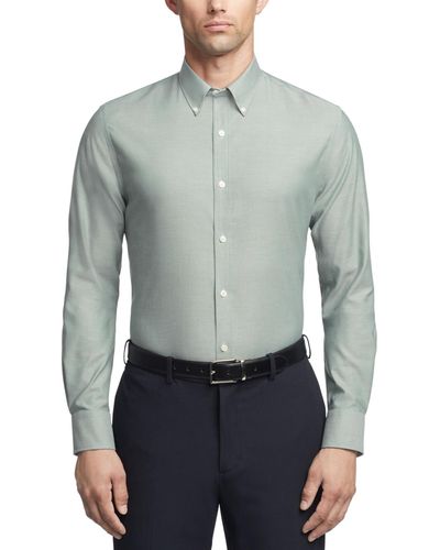 Tommy Hilfiger Flex Slim Fit Wrinkle Free Stretch Pinpoint Oxford Dress Shirt - Gray