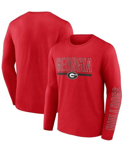 Profile Georgia Bulldogs Big And Tall Two-hit Graphic Long Sleeve T-shirt - Red