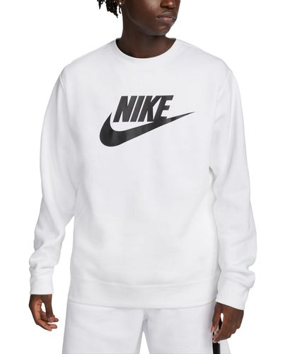 Nike Sportswear Club Fleece Graphic Crewneck Sweatshirt - White