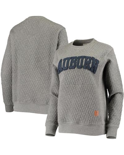 Pressbox Auburn Tigers Moose Applique Quilted Pullover Sweatshirt - Gray