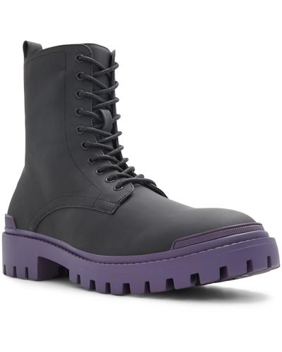 Call It Spring Bellmont Lace-up Combat Boots - Purple