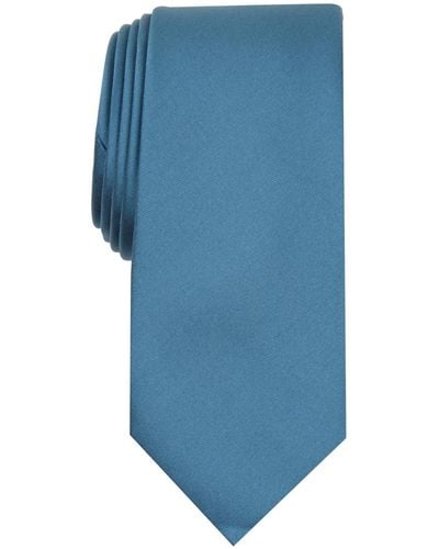 Alfani Solid Texture Slim Tie - Blue