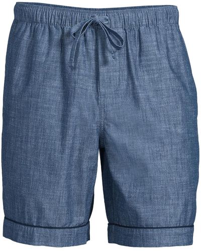 Lands' End Essential Pajama Shorts - Blue