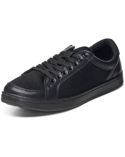 Alpine Swiss David Fashion Sneakers Lace Up Low Top Retro Tennis Shoes - Black