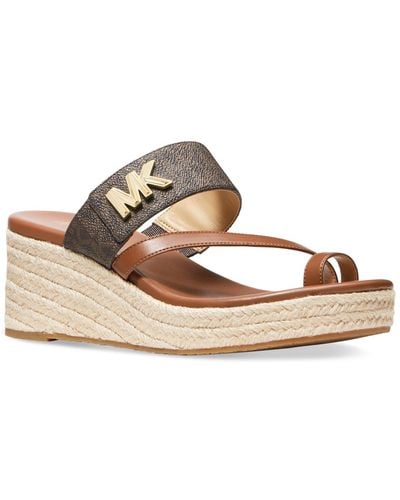 Michael Kors Jilly Espadrille Platform Wedge Sandals - Metallic