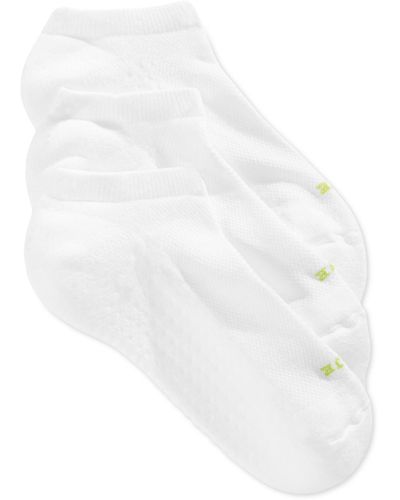 Hue Air Cushion No Show 3 Pack Socks - White