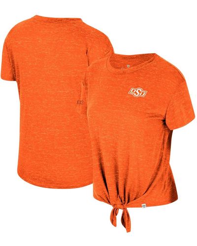 Colosseum Athletics Distressed Oklahoma State Cowboys Finalists Tie-front T-shirt - Orange