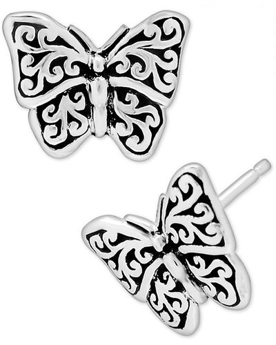 Lois Hill Filigree Butterfly Stud Earrings - Metallic