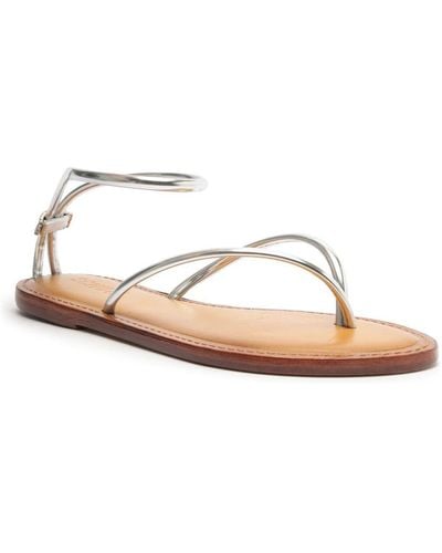 SCHUTZ SHOES Lottie Flat Sandals - Metallic