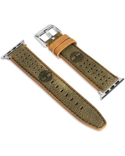 Timberland Daintree Dark Green Genuine Leather Universal Smart Watch Strap 20mm - Metallic