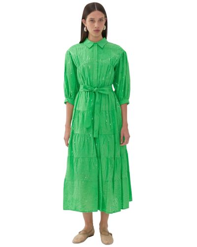 Nocturne Embroidered Maxi Dress - Green