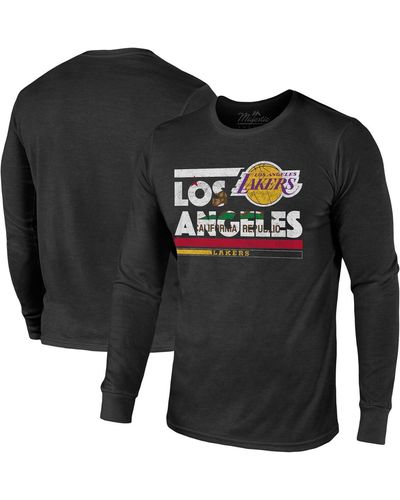 Majestic Threads Los Angeles Lakers City And State Tri-blend Long Sleeve T-shirt - Black