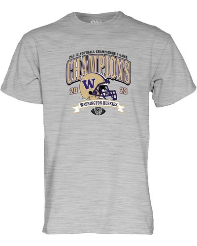 Blue 84 Washington Huskies 2023 Pac-12 Football Conference Champions T-shirt - Gray