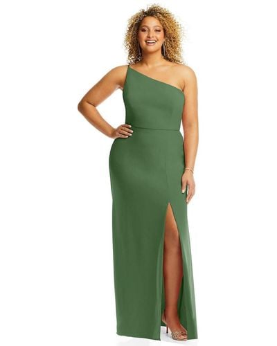 After Six Plus Size Skinny One-shoulder Trumpet Gown - Green