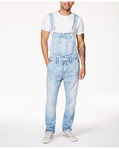 Guess Men's Riverbed Stretch Overalls - Blue