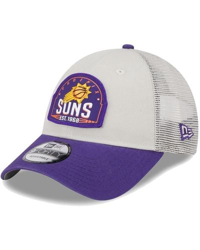 KTZ Khaki/purple Phoenix Suns Throwback Patch Trucker 9forty Adjustable Hat