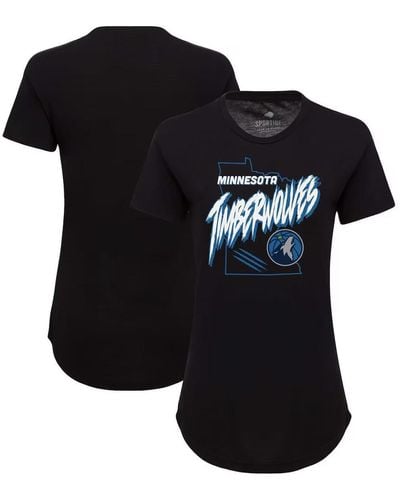 Sportiqe Minnesota Timberwolves Phoebe Super Soft Tri-blend T-shirt - Black