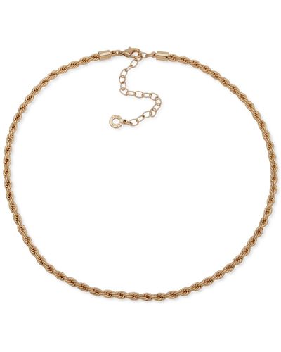 Anne Klein Tone Rope Chain Collar Necklace - Metallic