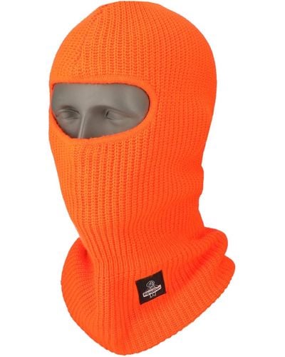 Refrigiwear Double Layer Acrylic Knit Open Hole Balaclava Face Mask - Orange