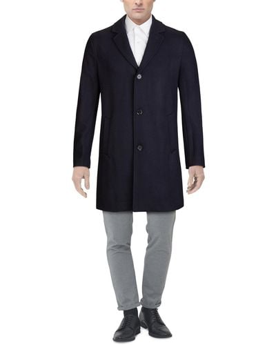 Cole Haan Melton Classic-fit Topcoat - Blue