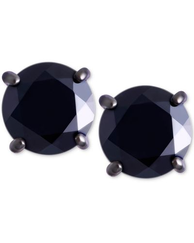 Macy's Black Sapphire Stud Earrings (2 Ct. T.w. - Metallic