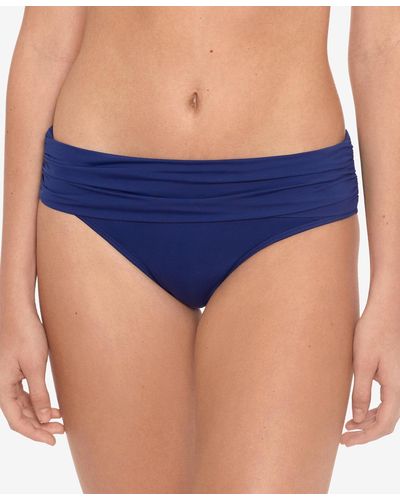 Lauren by Ralph Lauren Beach Club Ruched Bikini Bottoms - Blue
