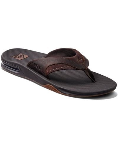 Reef Leather Fanning Sandals - Brown