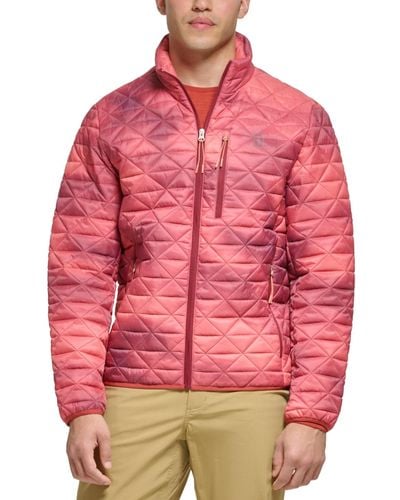 BASS OUTDOOR Delta Diamond Quilted Packable Puffer Jacket - Red