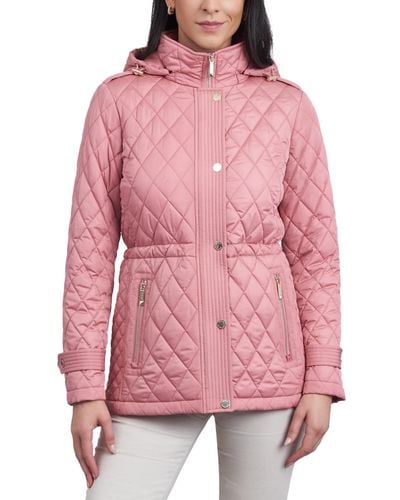 Michael Kors Michael Quilted Hooded Anorak Coat - Pink