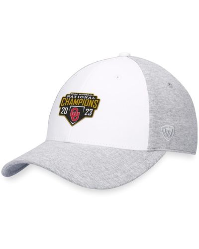 Top Of The World And Oklahoma Sooners 2023 Ncaa Softball College World Series Champions Adjustable Hat - White