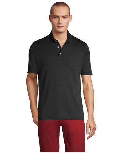 Lands' End Short Sleeve Cotton Supima Polo Shirt - Red