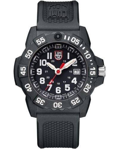 Luminox Swiss Navy Seal Military Dive Black Rubber Strap Watch 45mm - Gray