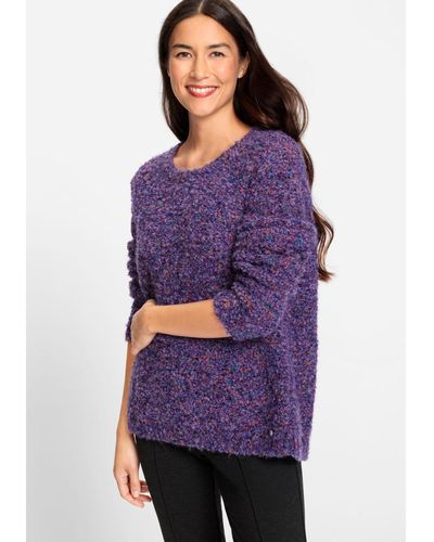 Olsen Long Sleeve Boucle Sweater - Purple