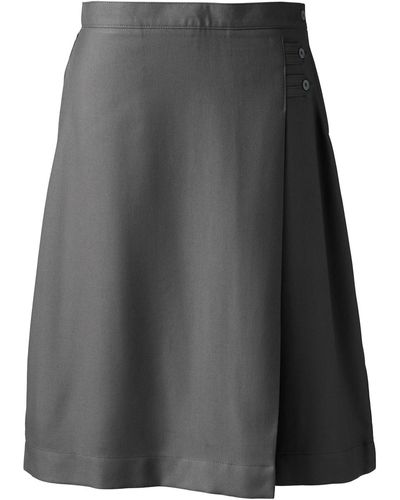Lands' End Plus Size School Uniform Solid A-line Skirt Below The Knee - Gray