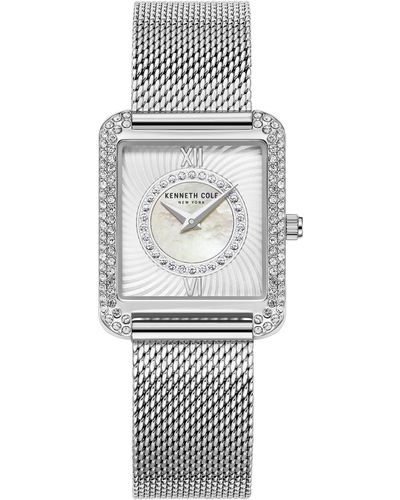 Kenneth Cole Classic -tone Stainless Steel Mesh Bracelet Watch 30.5mm - Gray