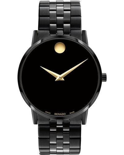 Movado Swiss Museum Classic Pvd Stainless Steel Bracelet Watch 40mm - Black