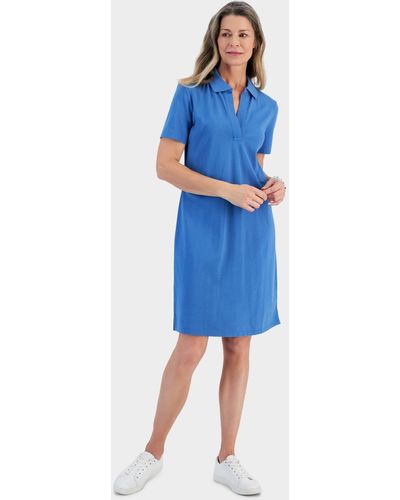 Style & Co. Cotton Polo Dress - Blue