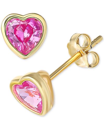 Giani Bernini Cubic Zirconia Heart Stud Earrings - Pink