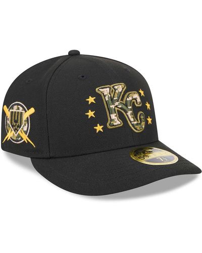 KTZ Kansas City Royals 2024 Armed Forces Day Low Profile 59fifty Fitted Hat - Black
