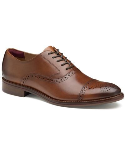 Johnston & Murphy Conard 2.0 Cap Toe Dress Shoes - Brown