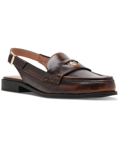 Madden Girl Polly Slingback Penny Loafer Flats - Brown