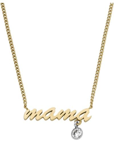 Fossil Sadie Name Stainless Steel Chain Necklace - Metallic