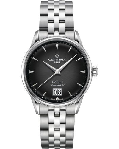 Certina Swiss Automatic Ds-1 Big Date Stainless Steel Bracelet Watch 41mm - Gray