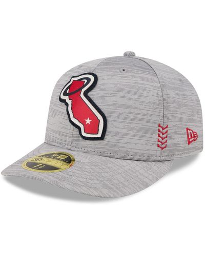 KTZ Los Angeles Angels 2024 Clubhouse Low Profile 59fifty Fitted Hat - Gray