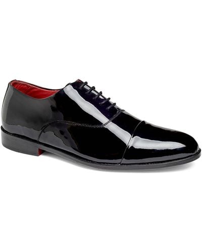 Carlos By Carlos Santana Tuxedo Cap-toe Oxford Patent Leather Dress Shoe - Black